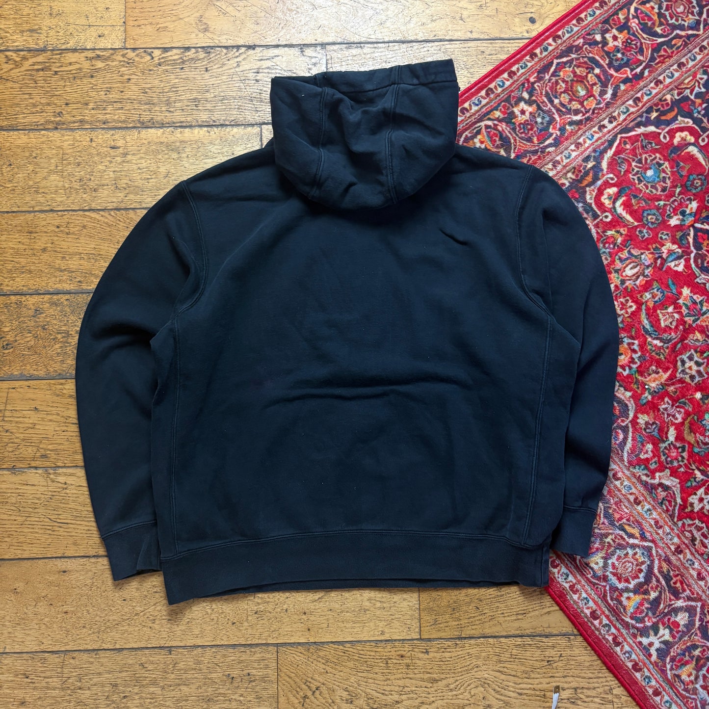 Vintage Nike Black Hoodie Embroidered Sweatshirt - L