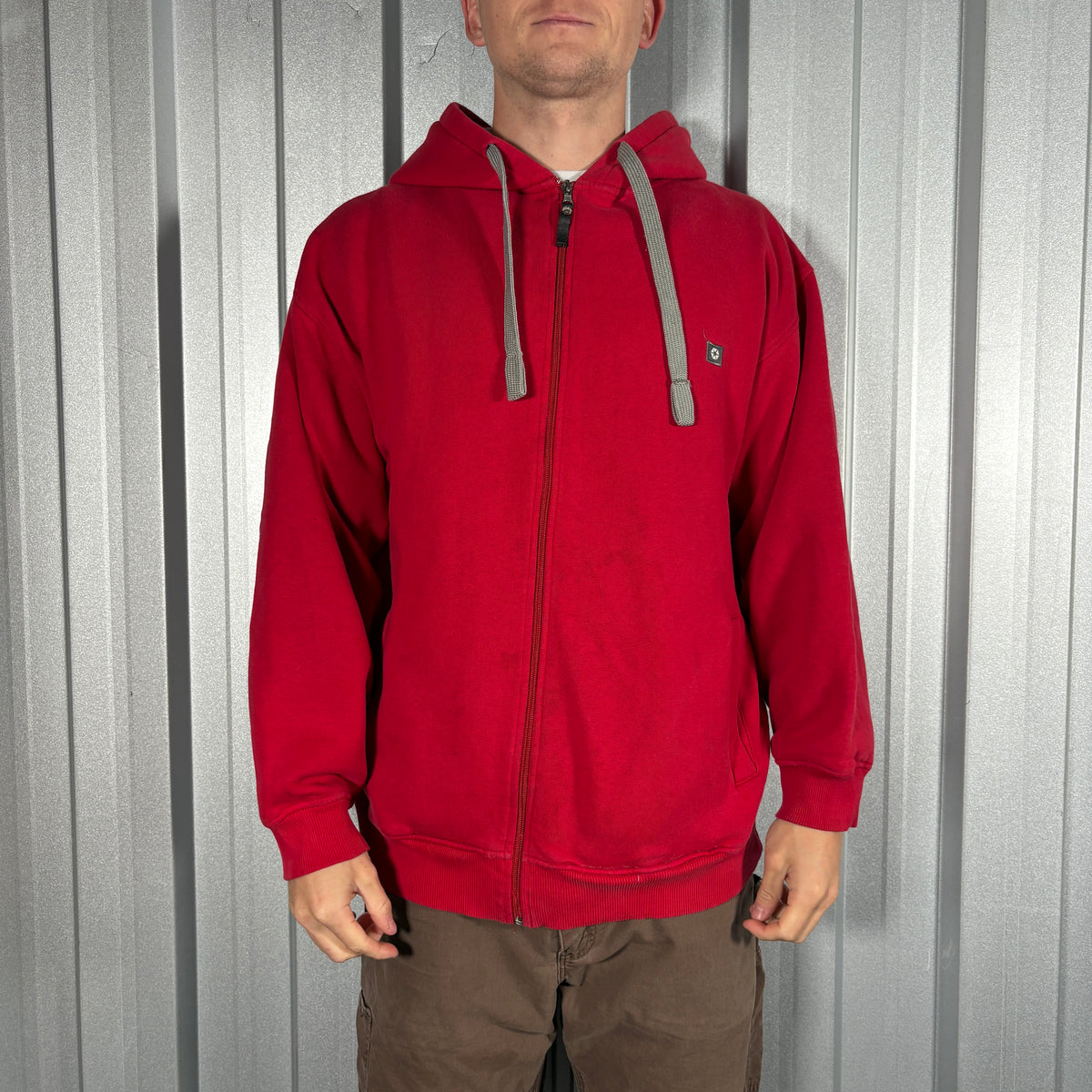 Southpole Red Zip Up Hip Hop Y2K Hoodie Sweatshirt - M