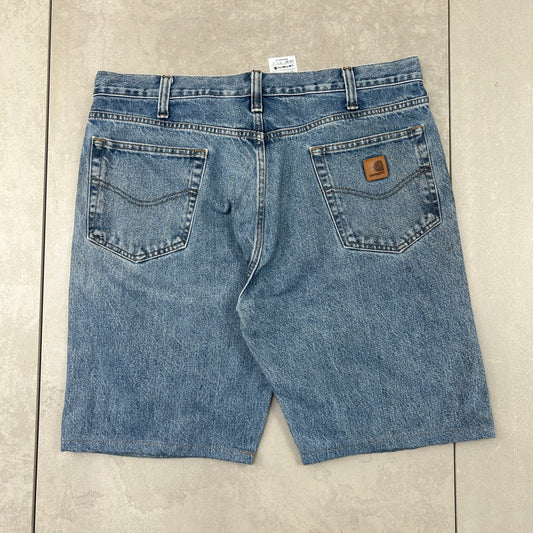 Vintage Carhartt Workwear Baggy Blue Carpenter Shorts - 38