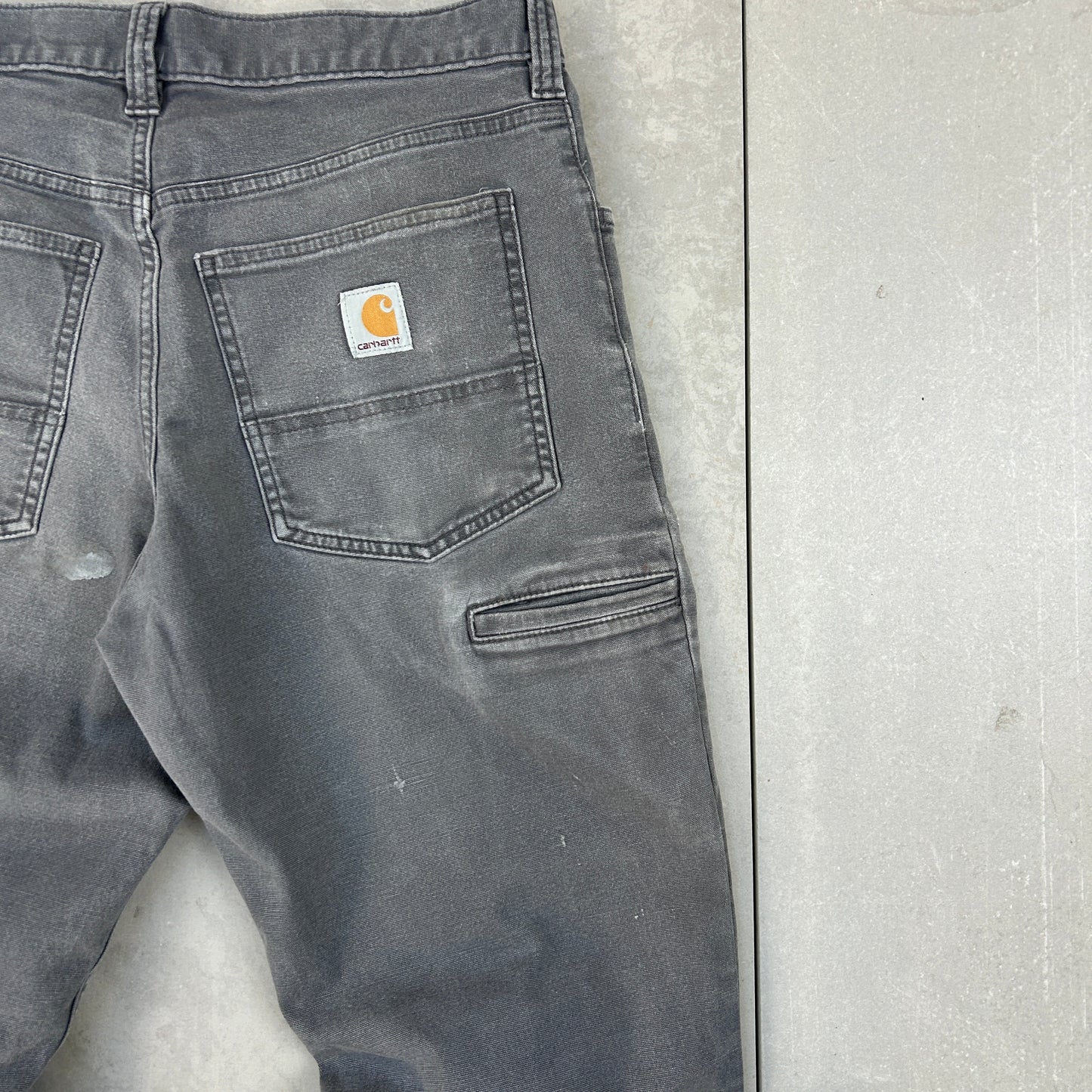 Vintage Carhartt Grey Workwear Carpenter Straight Trousers - 31