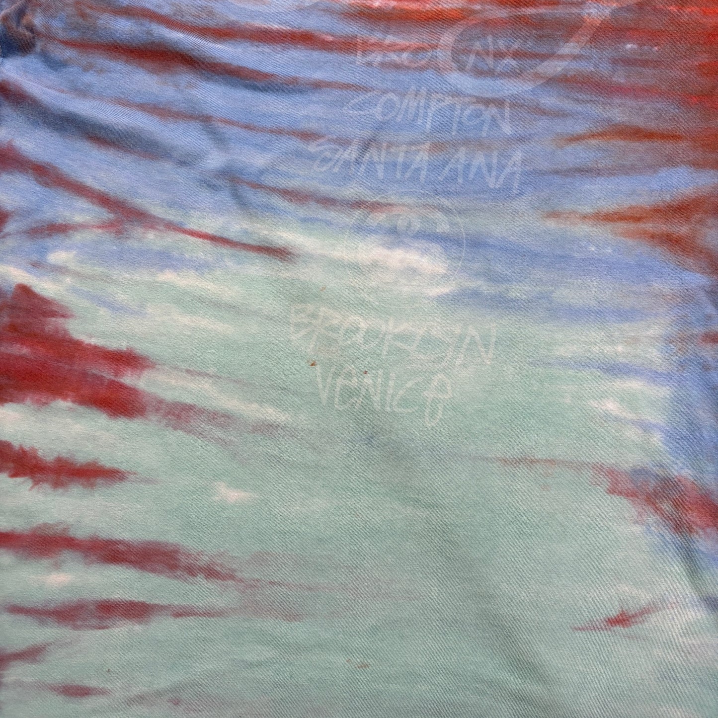 Stussy Tie Dye Graphic Orange Blue T-Shirt - M