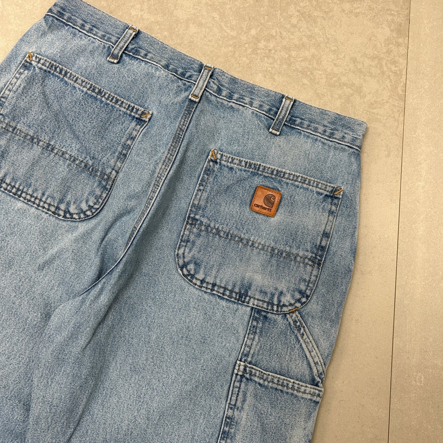 Vintage Carhartt Workwear Baggy Blue Carpenter Shorts - 34
