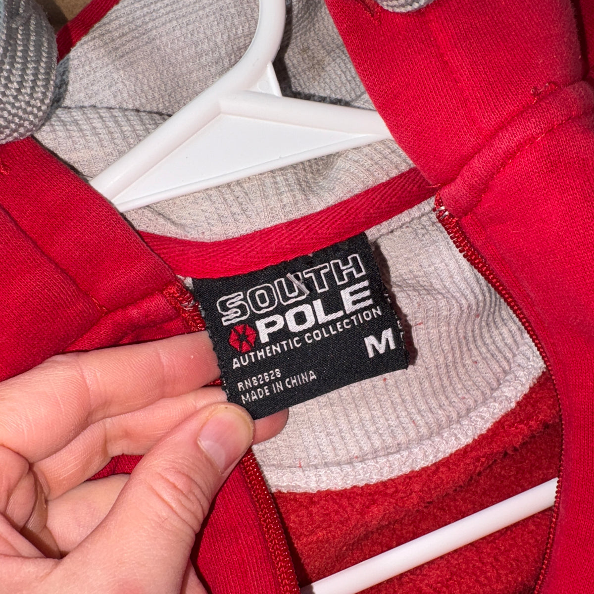Southpole Red Zip Up Hip Hop Y2K Hoodie Sweatshirt - M