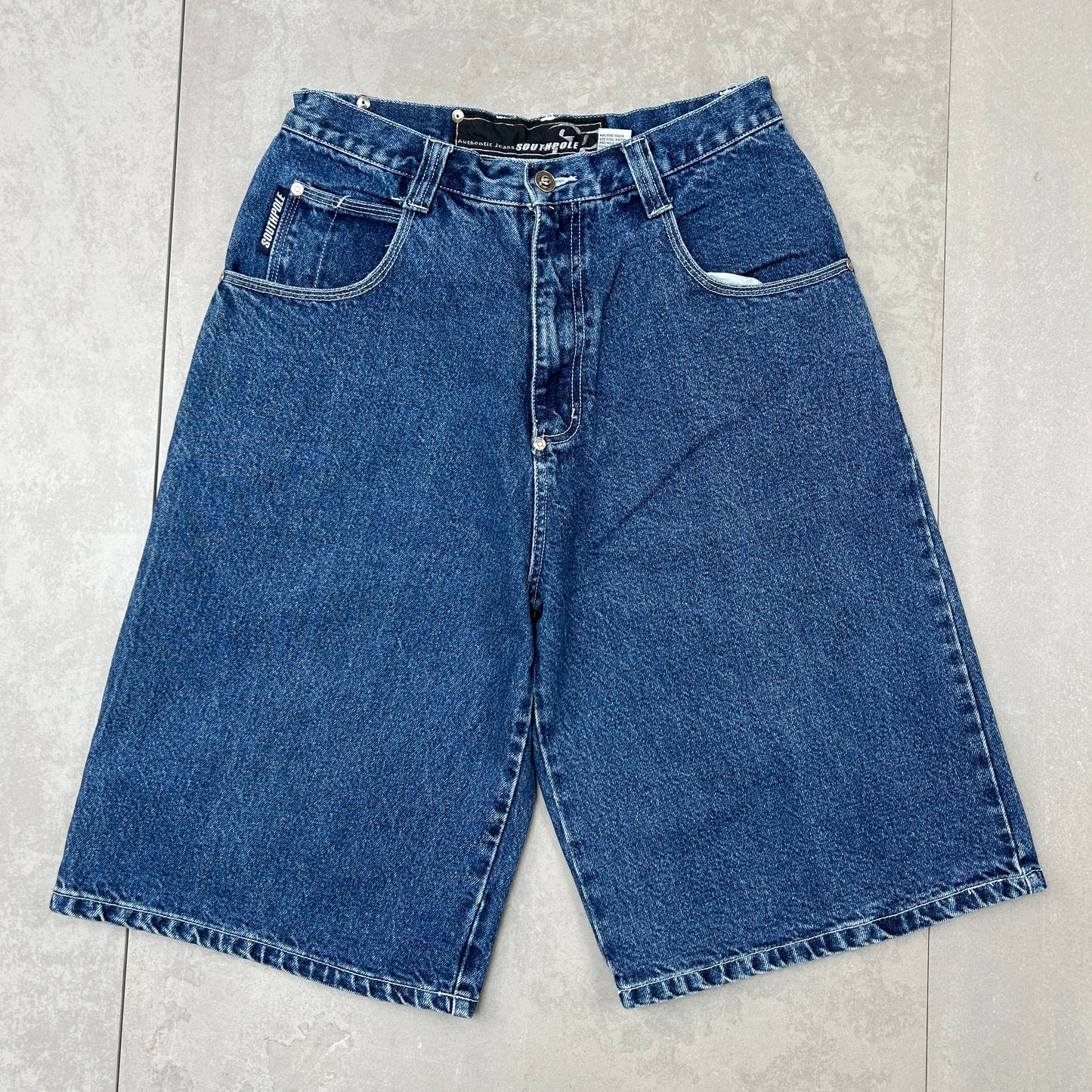 Vintage Southpole Embroidered Hip Hop Baggy Blue Shorts Jorts - 30