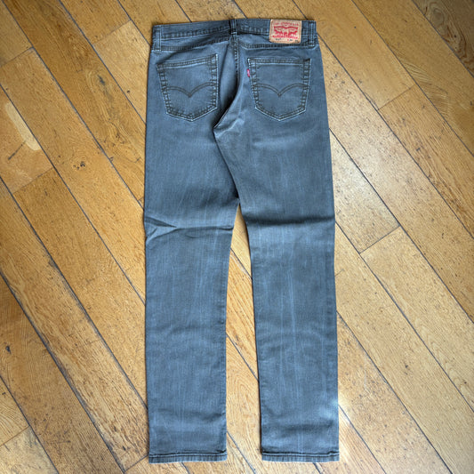 Vintage Levis 511 Slim Grey Khaki Denim Jeans - 34