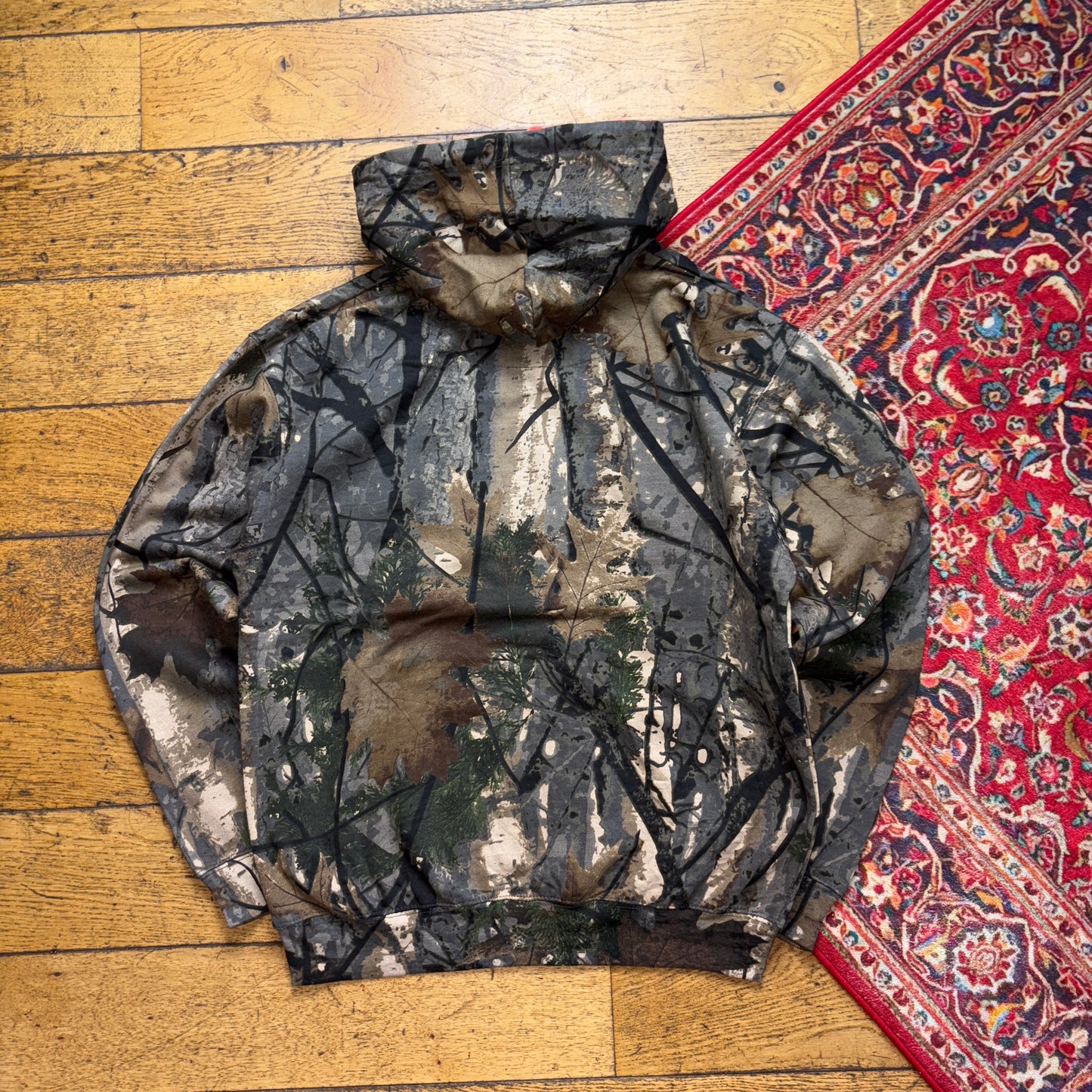 Vintage Realtree Camo Green Hoodie Sweatshirt - M