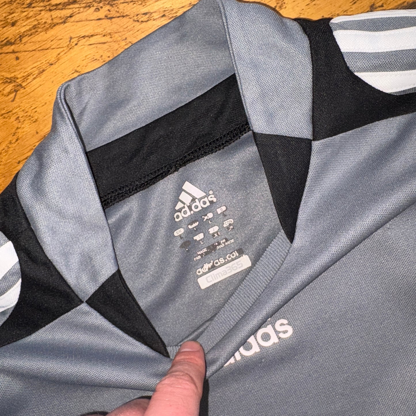 Vintage Adidas Grey Black Goalkeeper Football Long Sleeve T-Shirt - L