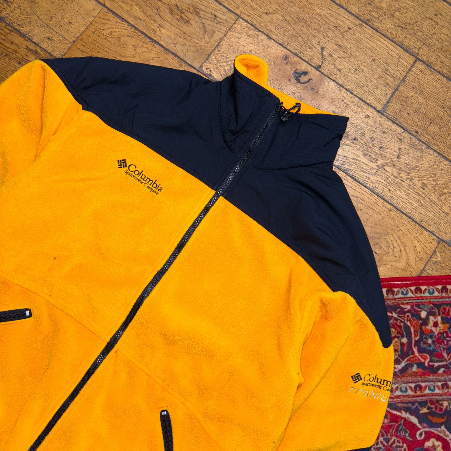 Vintage Columbia Yellow Zip Fleece Embroidered Sweatshirt - XL