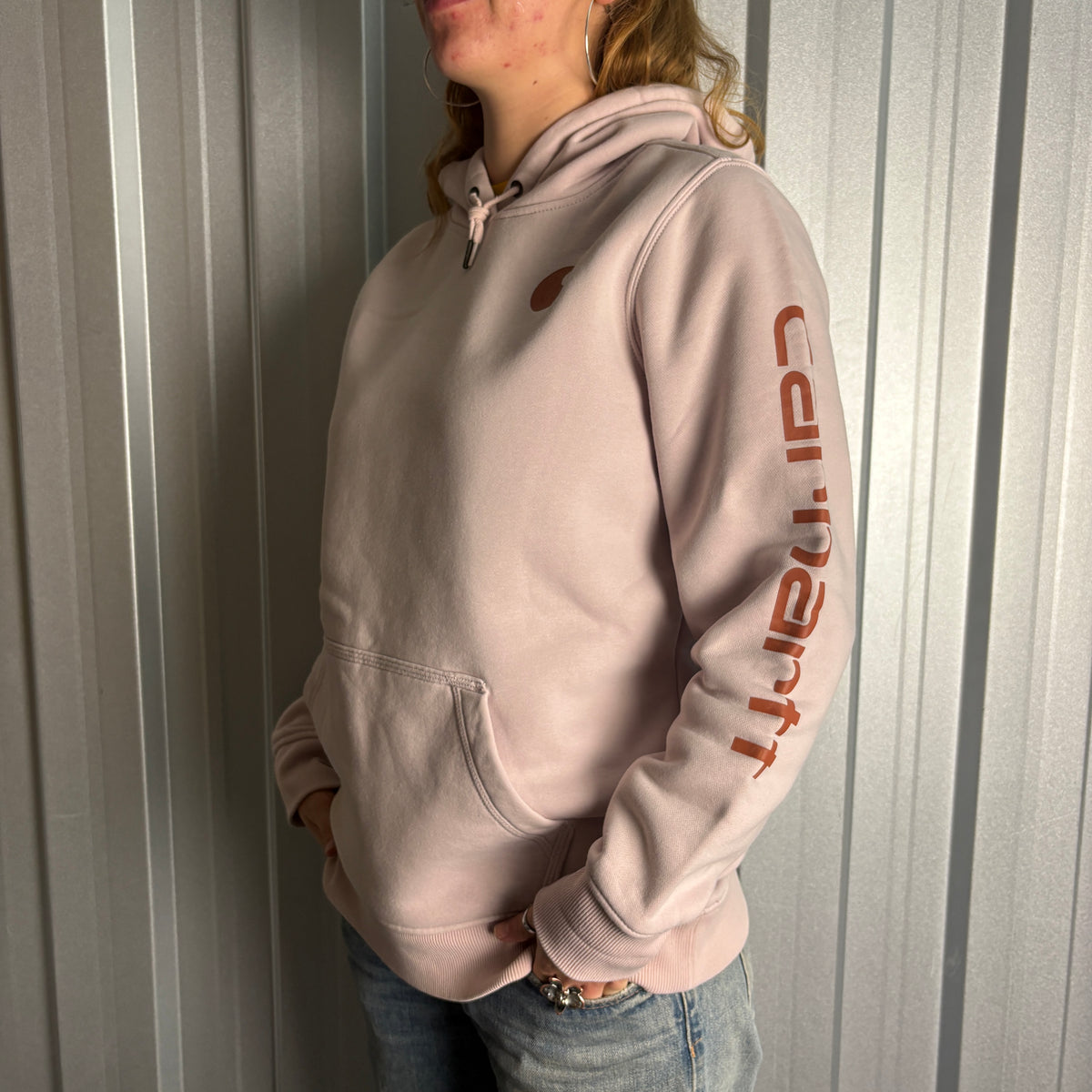 Carhartt Pink Womens Hoodie Sweatshirt - L