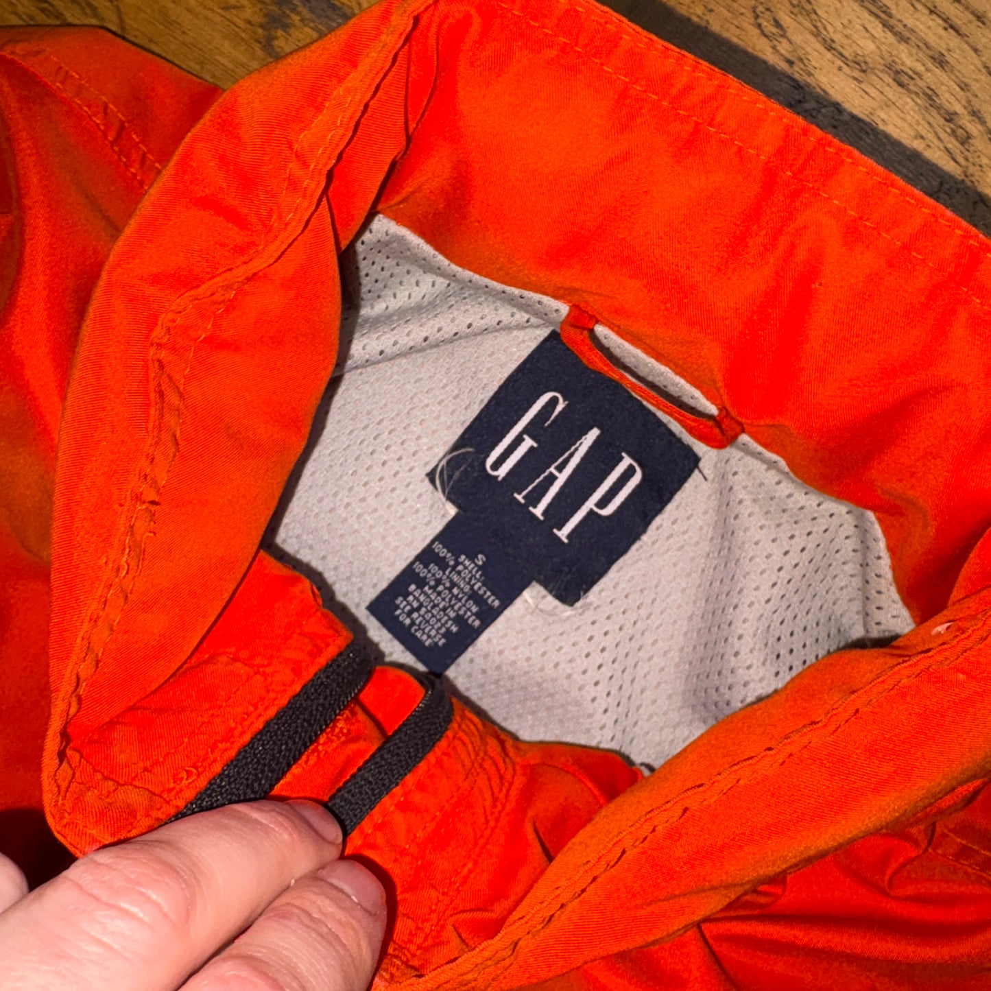 Vintage Gap Orange Pullover Kangaroo Pocket Sailing Jacket - M