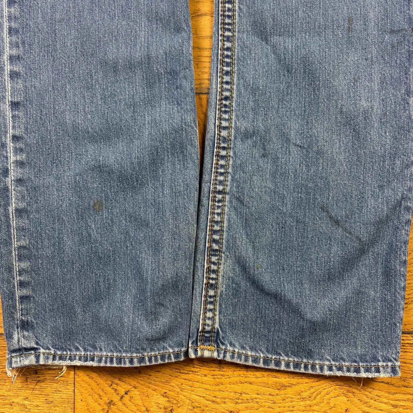 Vintage True Religion Blue Embroidered Y2K Hip Hop Straight Jeans - 32