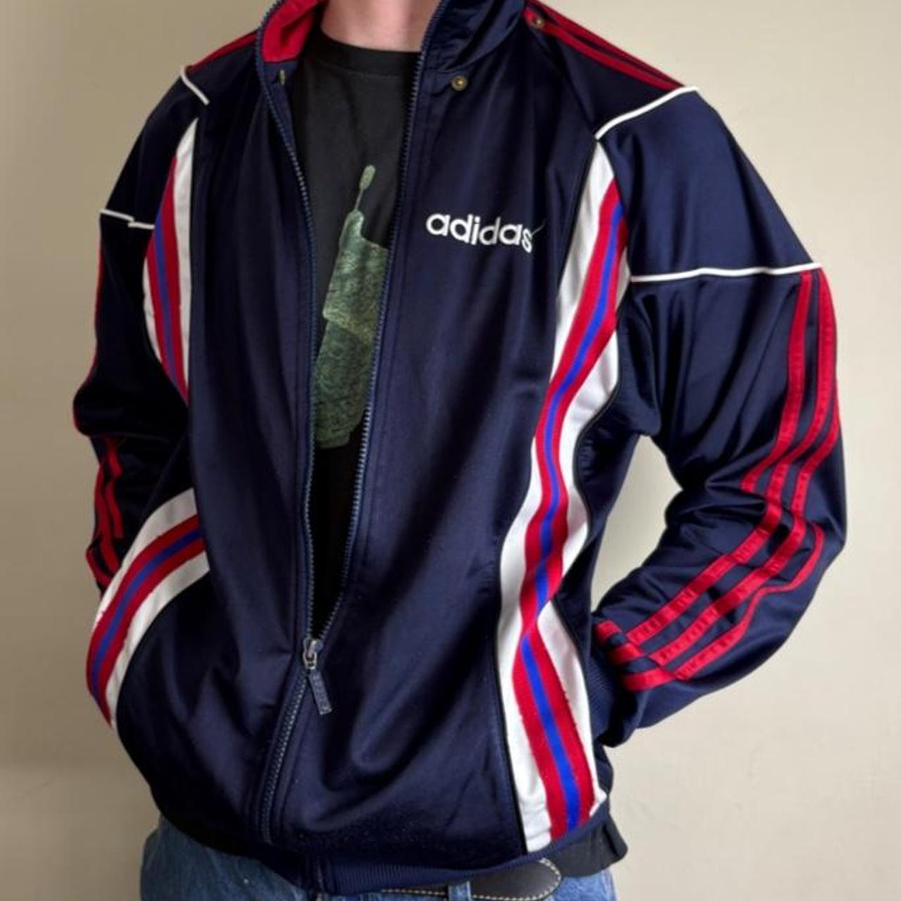 Vintage Adidas 90s Navy Blue Track Jacket - L