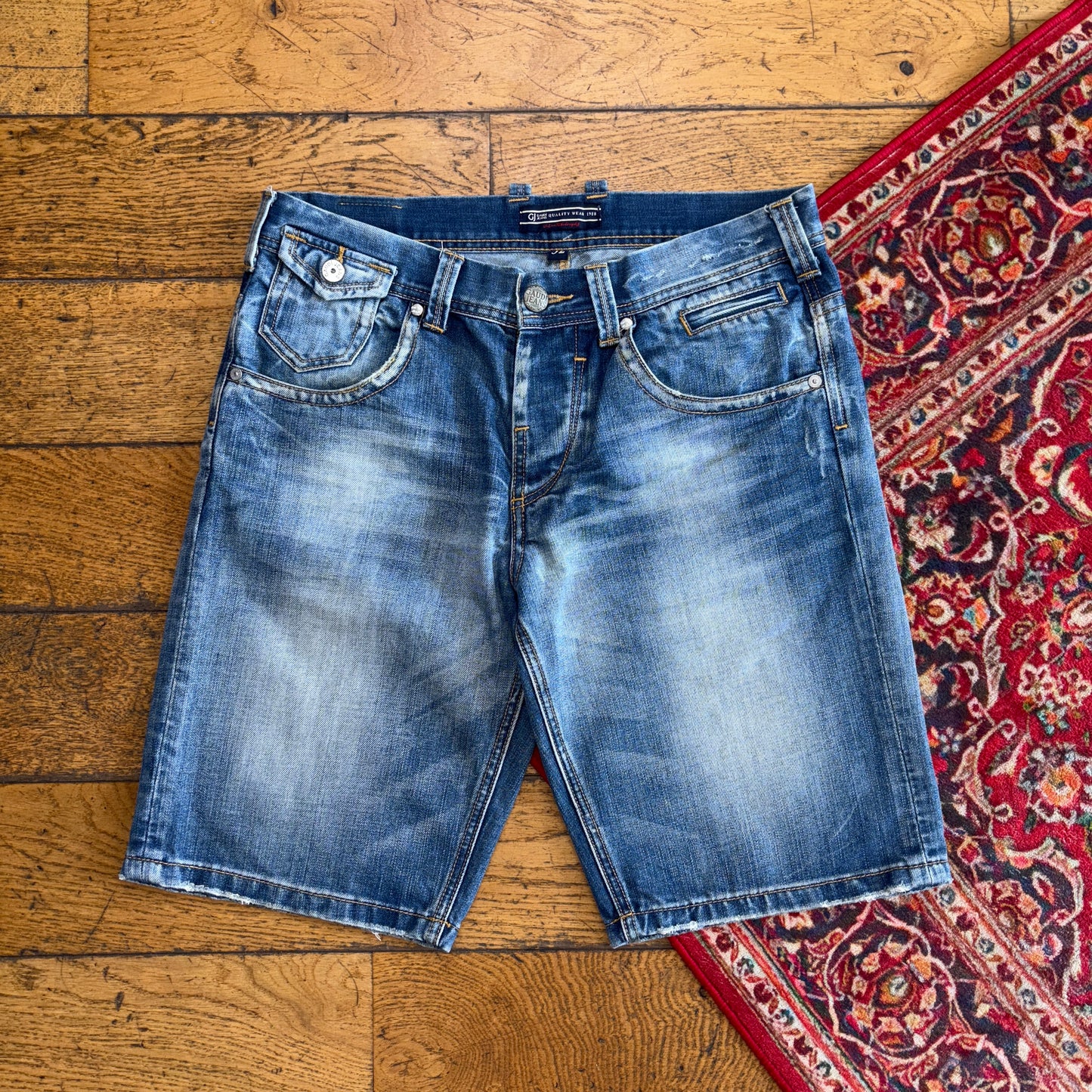 Vintage Gaudi Y2K Blue Embroidered Hip Hop Baggy Jeans - 32