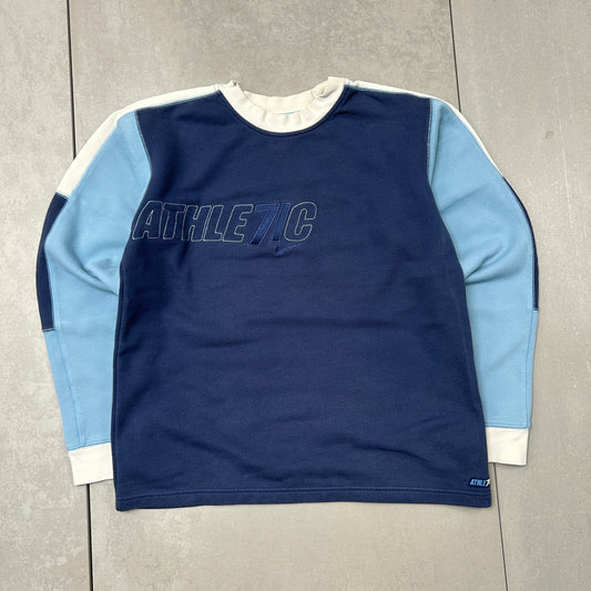 Vintage Nike Athletics Embroidered Blue Sweatshirt - S