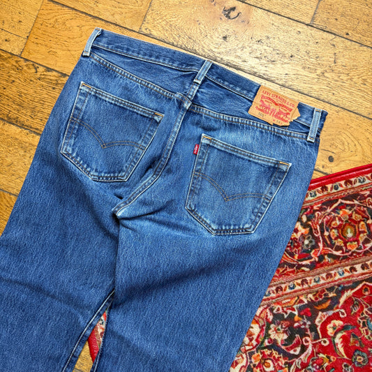 Vintage Levis 501 Straight Blue Denim Jeans - 36R