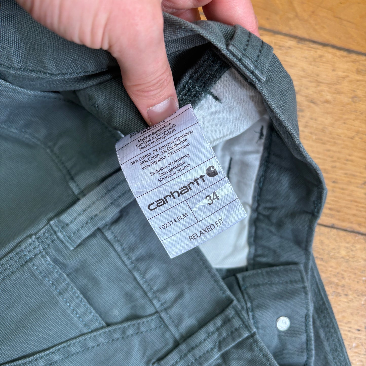 Vintage Carhartt Workwear Elm Green Baggy Carpenter Shorts - 34