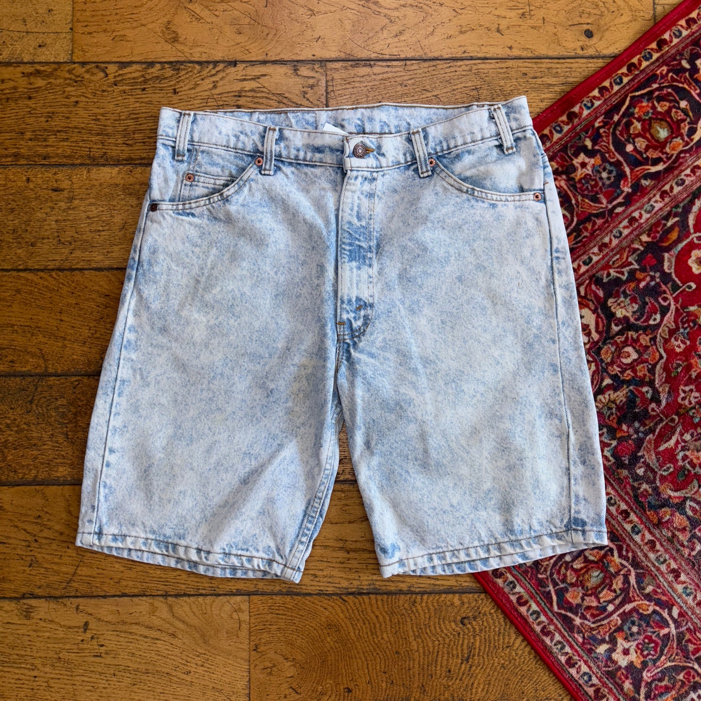 Vintage Levis 505 Blue Baggy Denim Shorts - 36