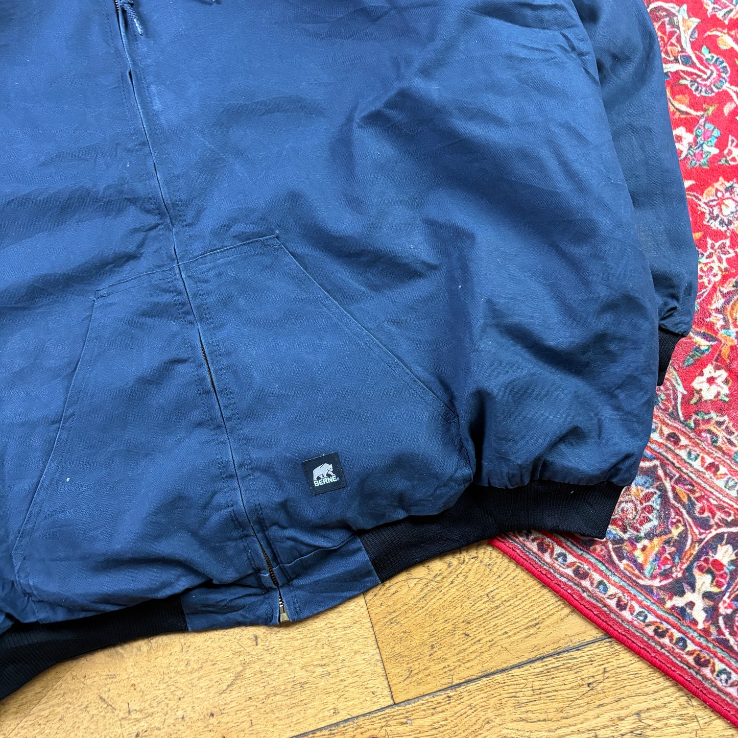 Vintage Navy Carhartt Active Style Workwear Hooded Jacket - 5XL