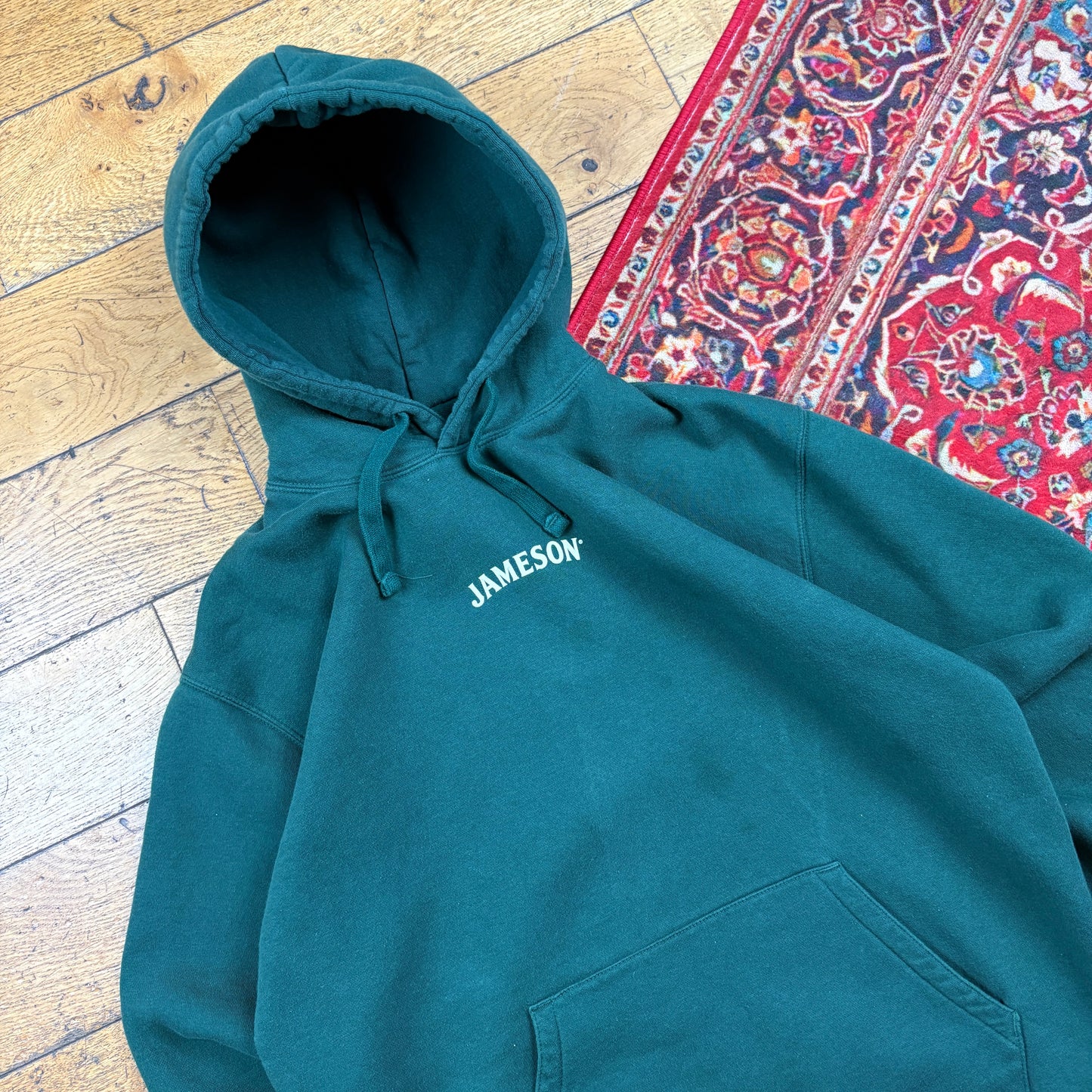 Vintage Russell Athletic Jameson Whiskey Green Hoodie Sweatshirt - L