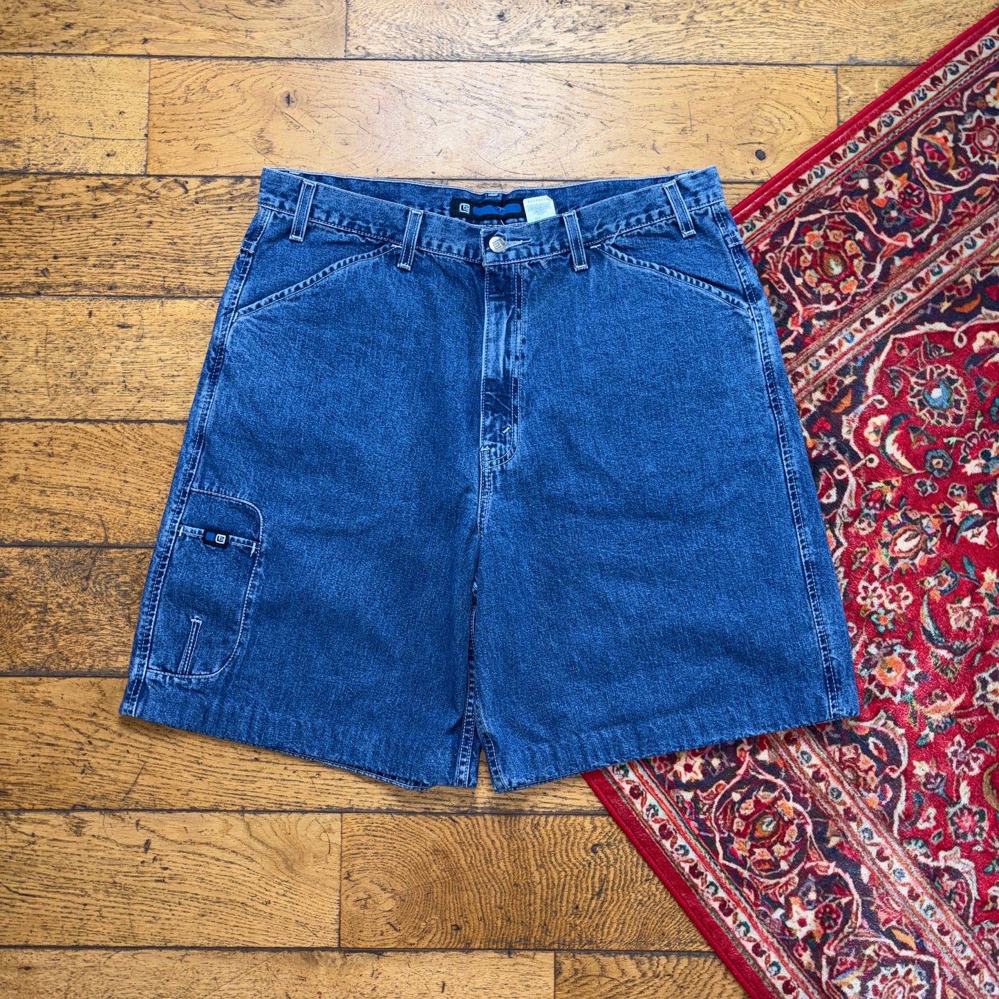 Vintage Levis L2 Hip Hop Baggy Blue Shorts Jorts - 36