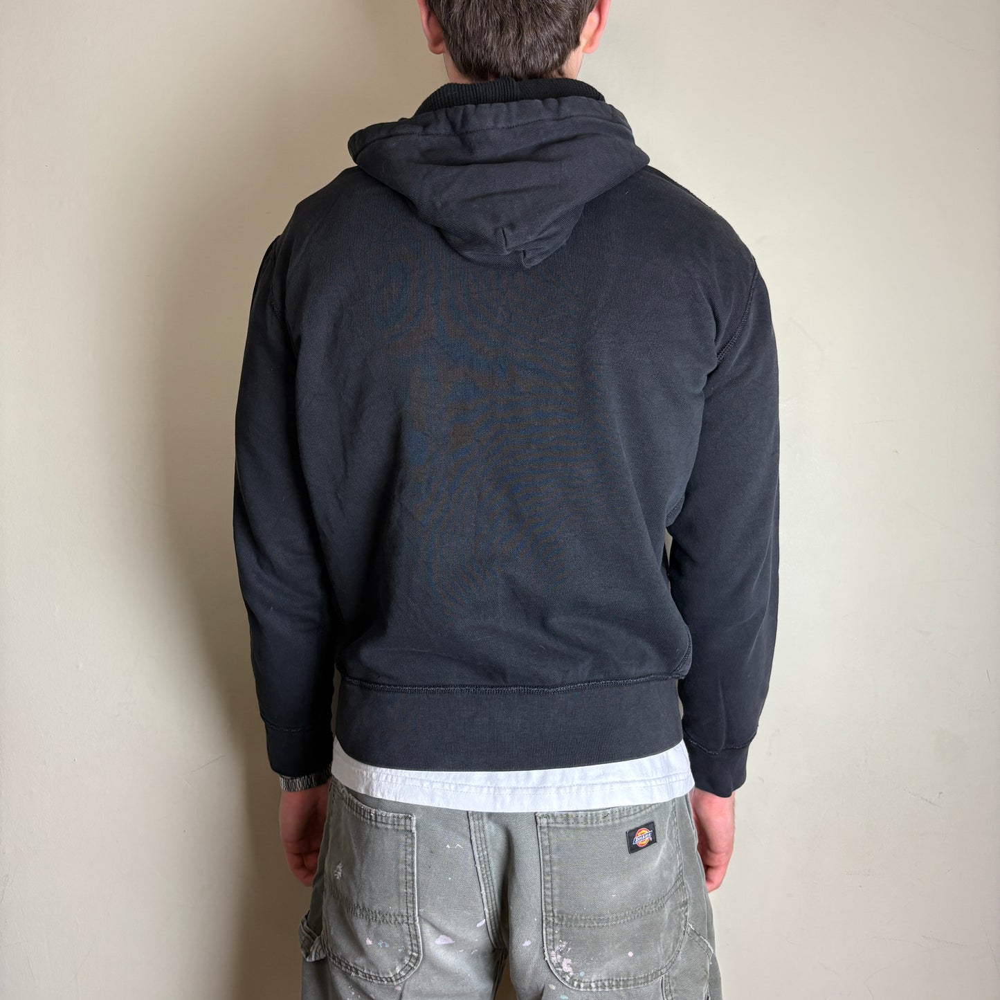 Vintage Ralph Lauren Black Hoodie Zip Embroidered Sweatshirt - M