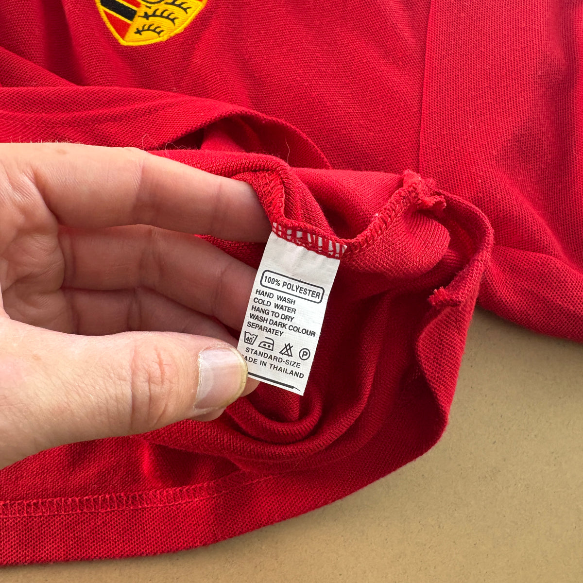 Vintage Porsche Red Embroidered Polo Shirt - M
