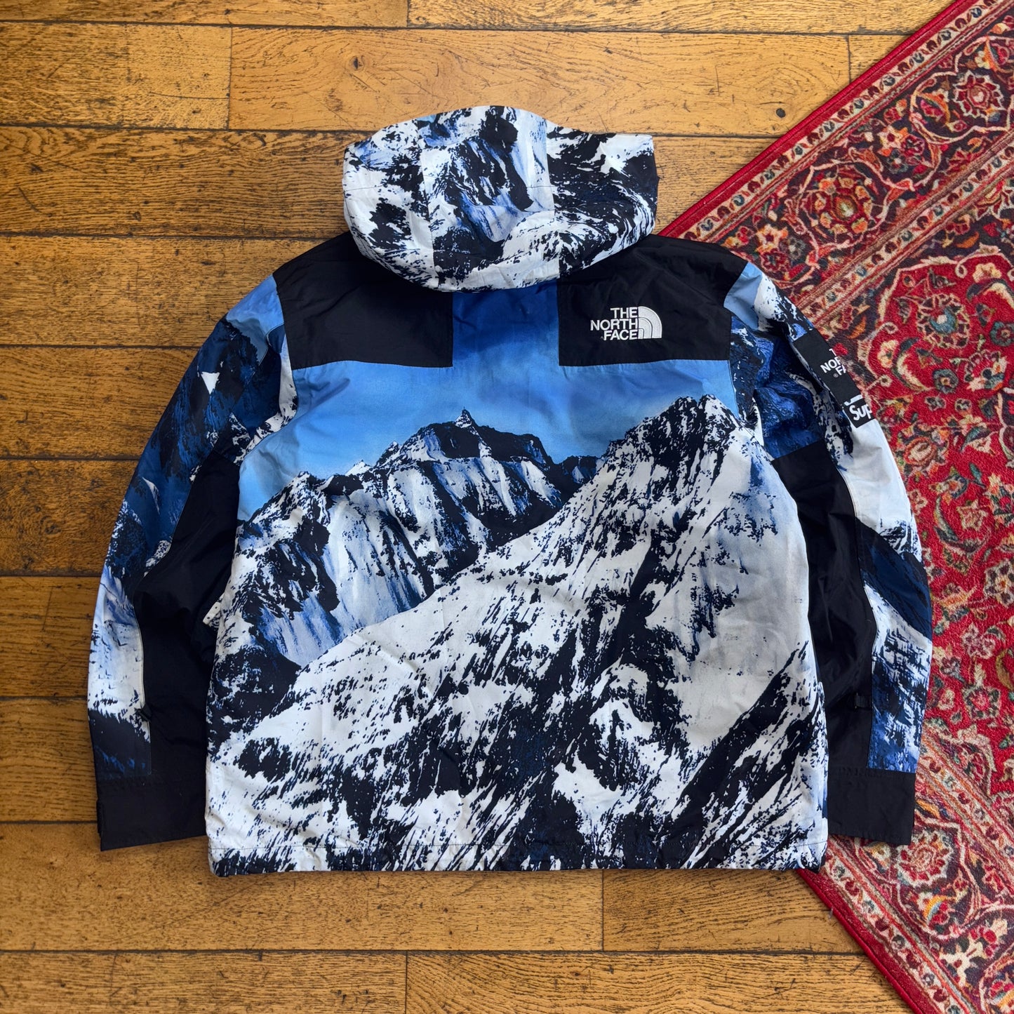 Supreme FW17 North Face Mountain Parka Blue Jacket Coat - M