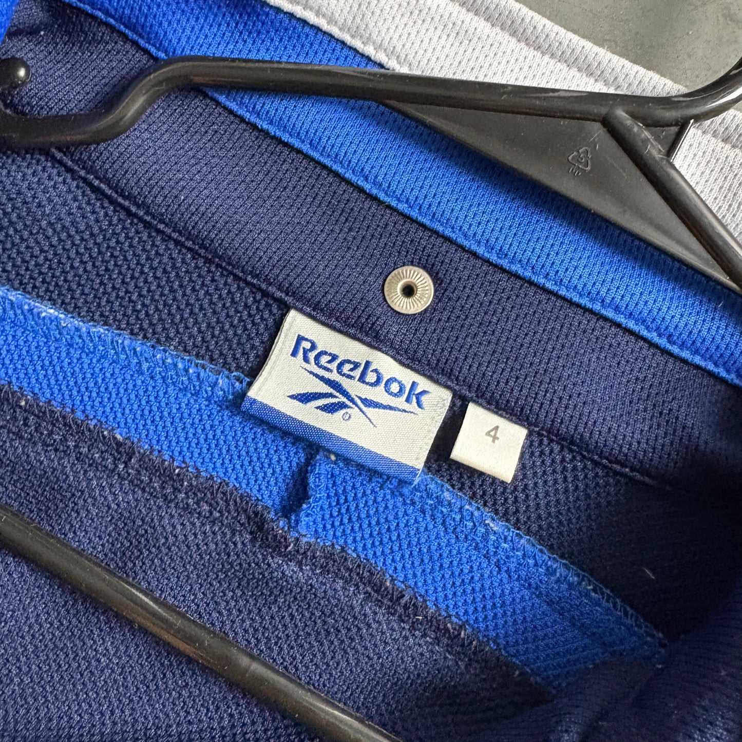 Vintage Reebok Y2K White Blue Tracksuit Track Jacket - XL