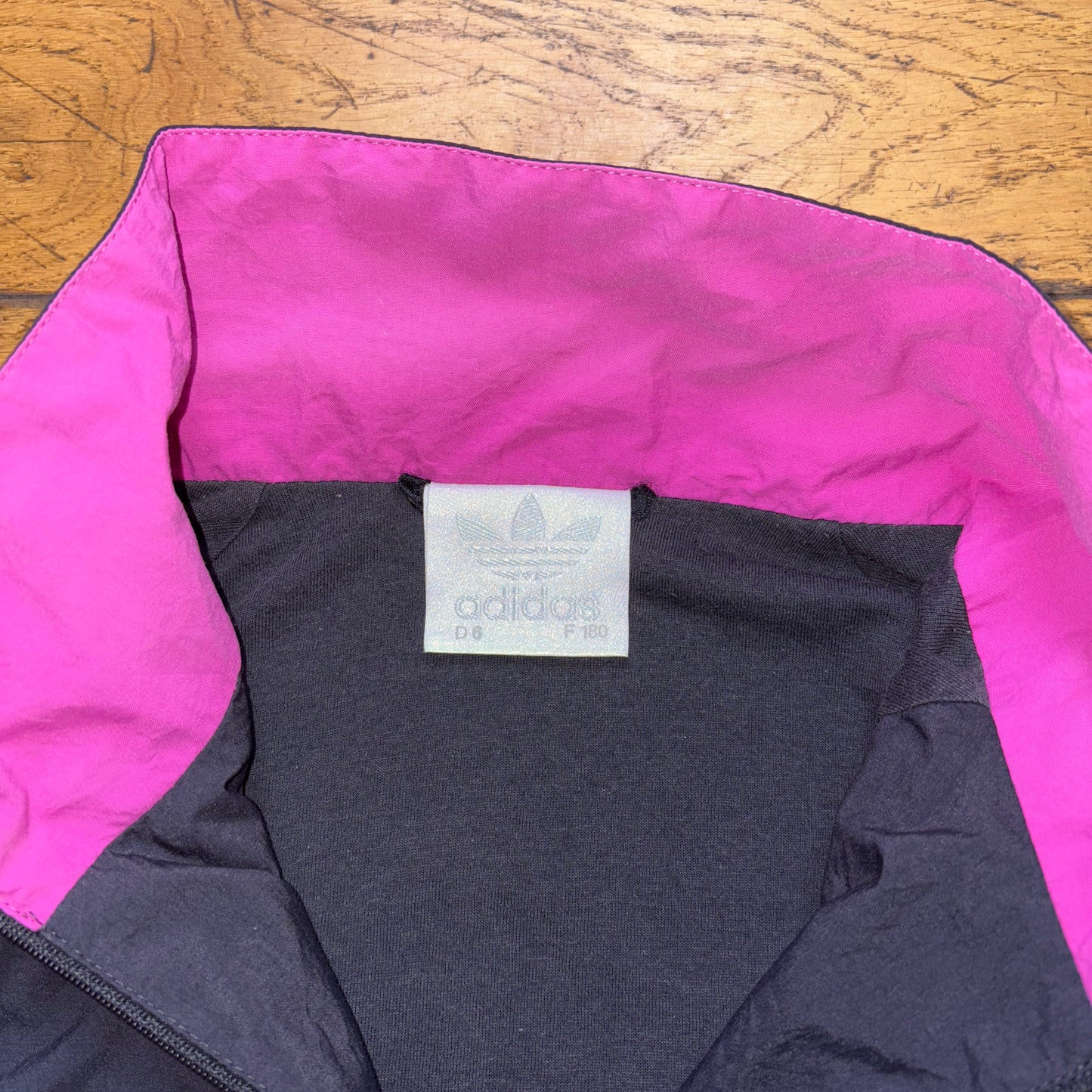 Vintage 90s Adidas Black Pink Tracksuit Track Shell Windbreaker Jacket - XL