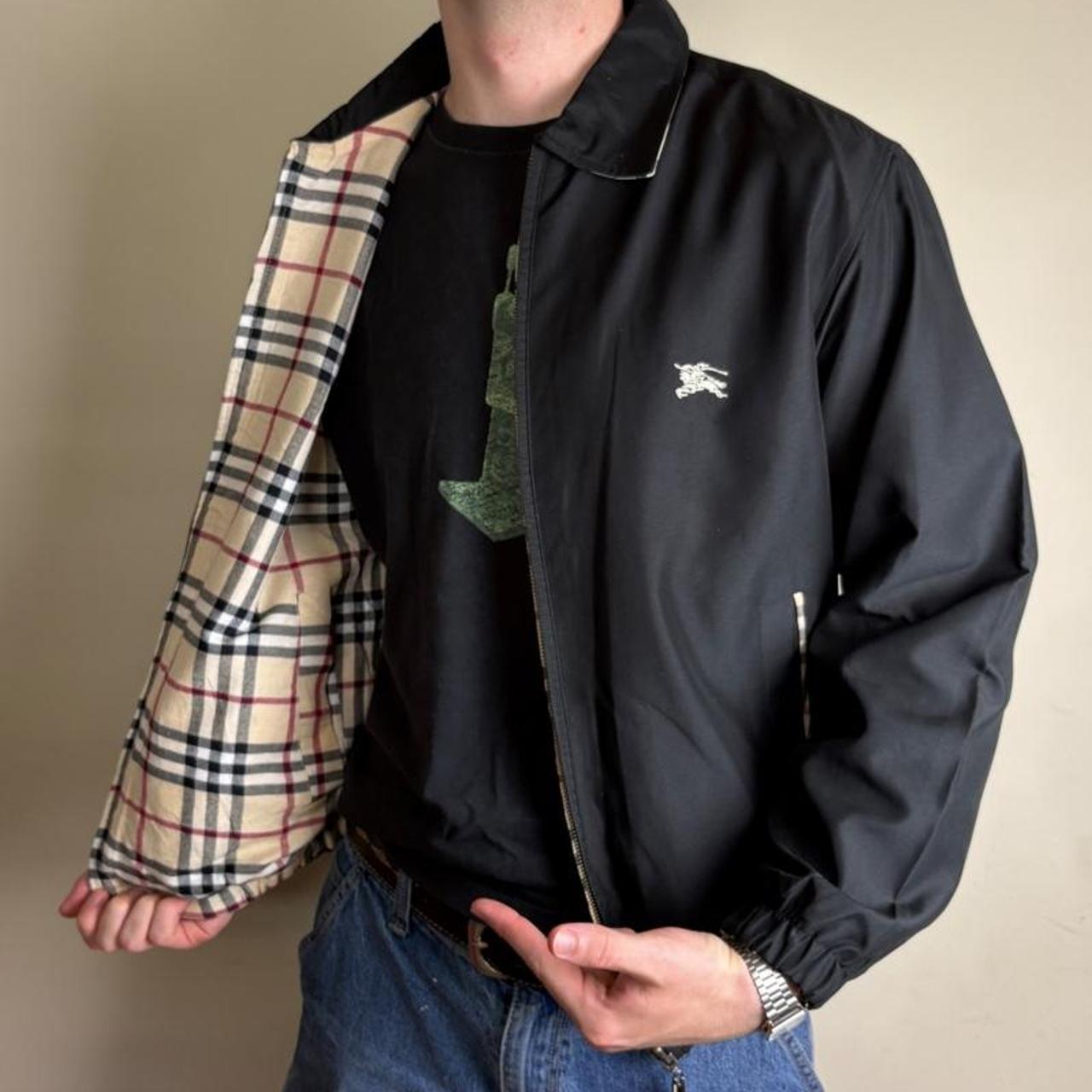 Vintage Burberry Reverisble Nova Check Black Harrington Jacket - M