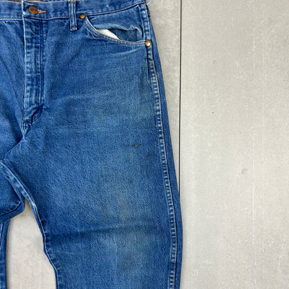 Vintage Wrangler Straight Blue Denim Jeans - 36W