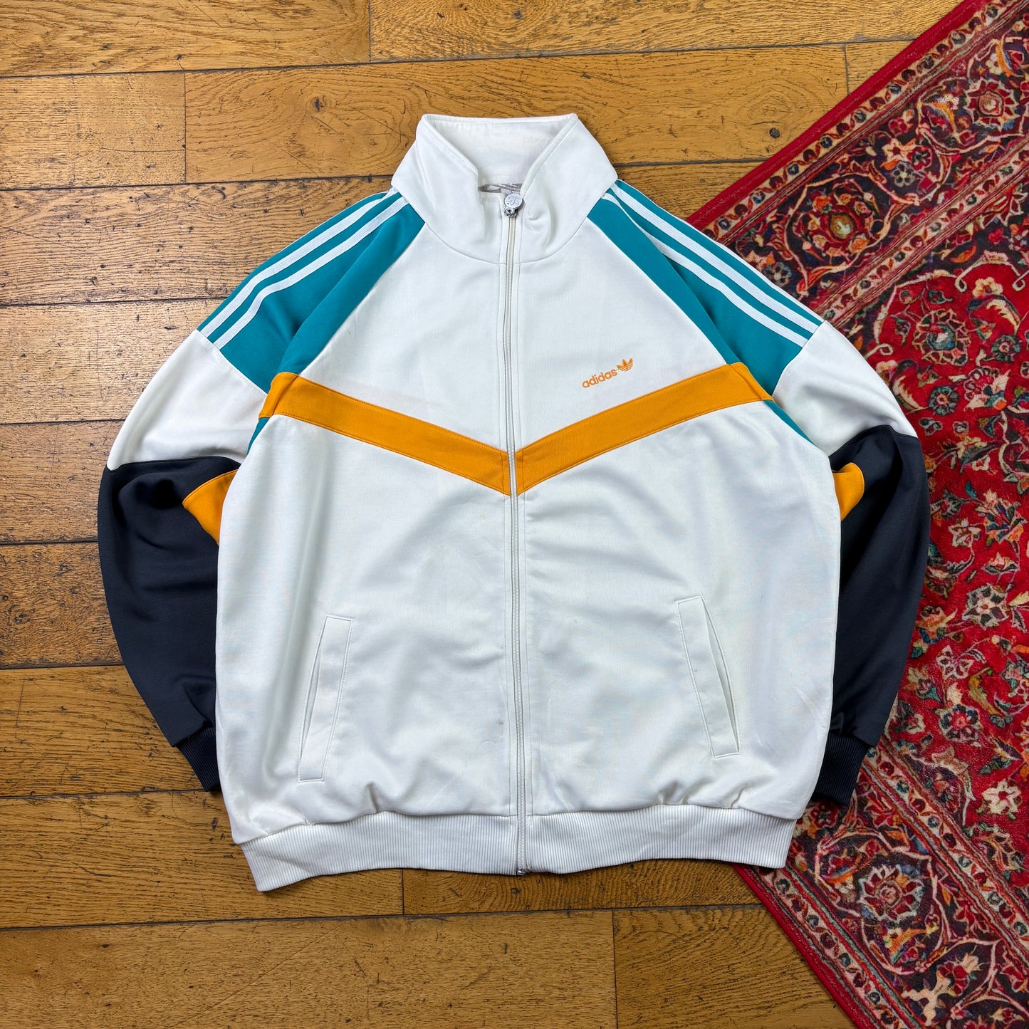 Vintage Adidas 90s White Tracksuit Track Shell Windbreaker Jacket - XL