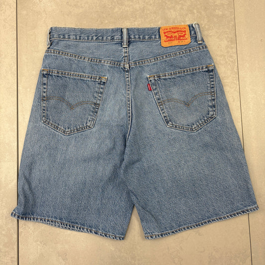 Vintage Levis 550 Baggy Blue Denim Shorts - 34
