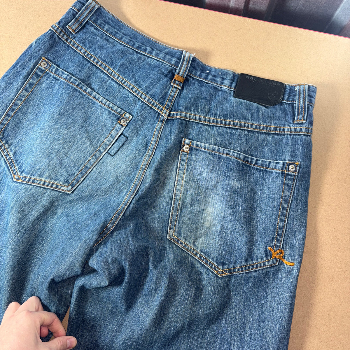 Rocawear Embroidered Hip Hop Y2K Blue Baggy Jeans - 34S