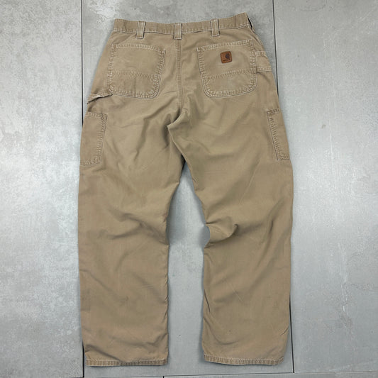 Vintage Carhartt Brown Workwear Carpenter Baggy Trousers - 34