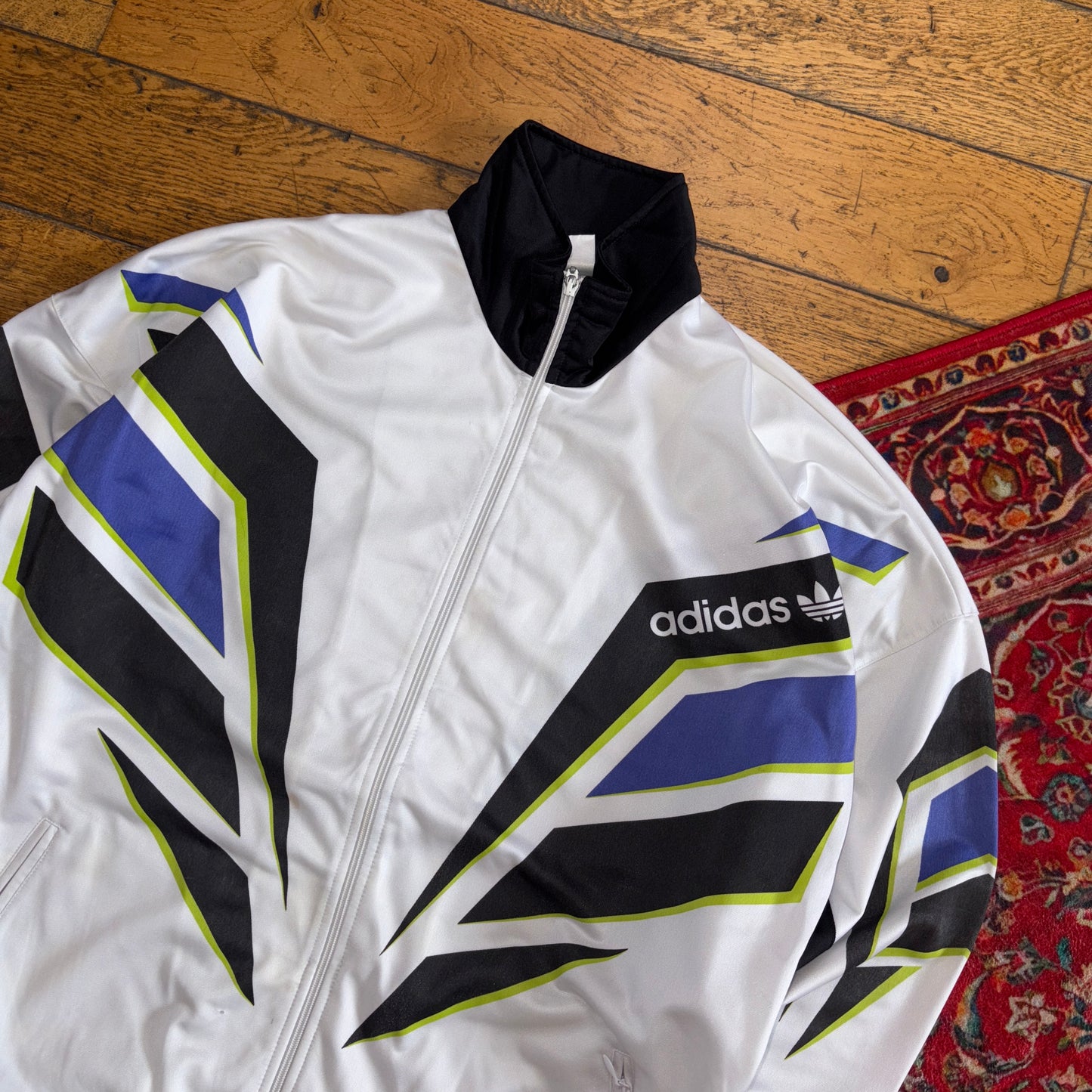 Vintage Adidas White 90s Tracksuit Track Shell Windbreaker Jacket - XL