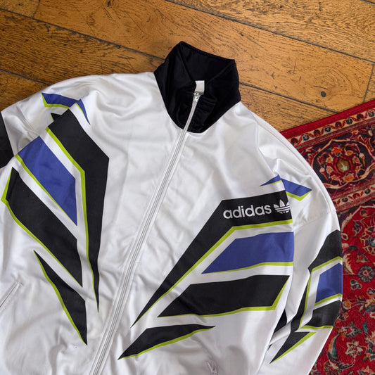 Vintage Adidas White 90s Tracksuit Track Shell Windbreaker Jacket - XL