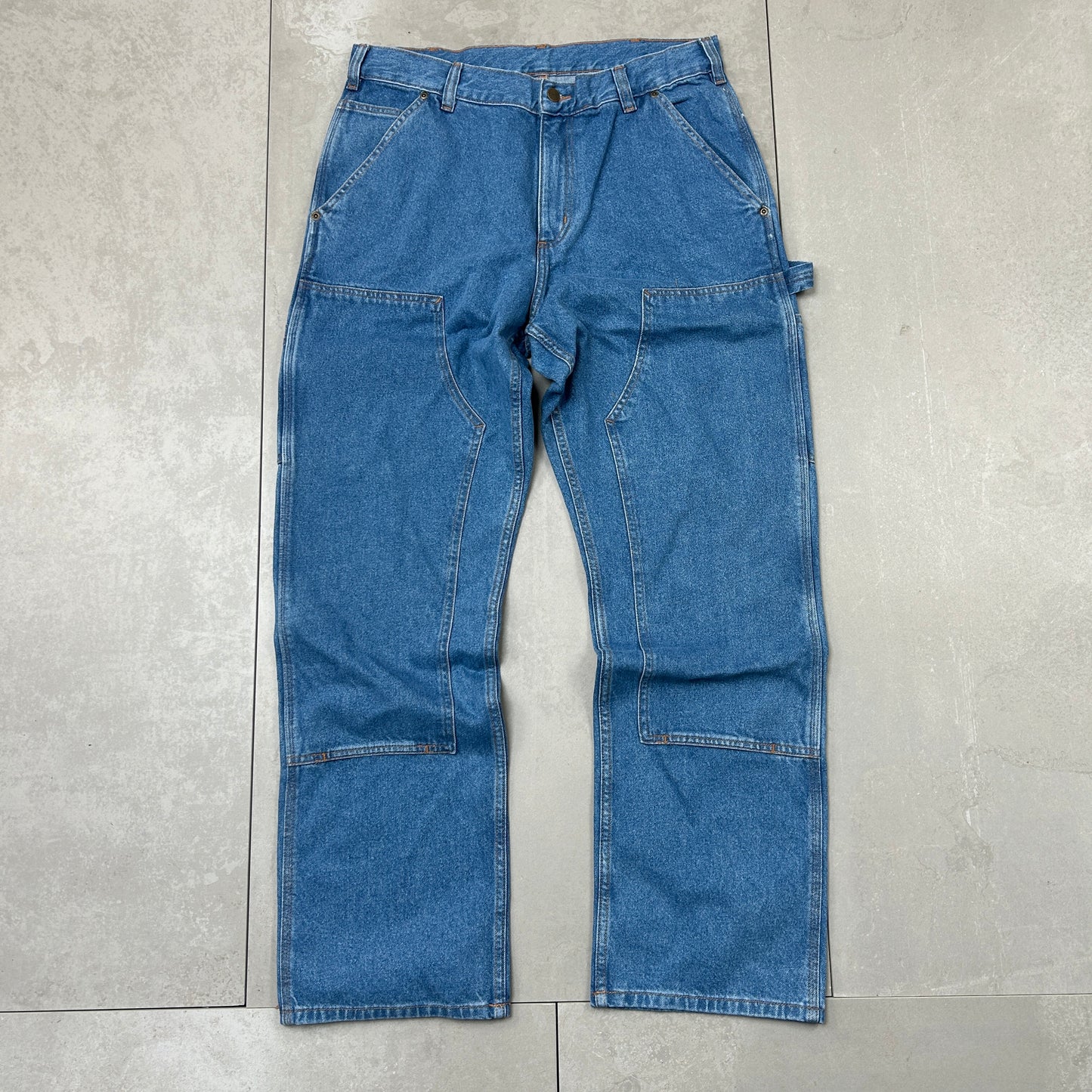 New Carhartt Double Knee Carpenter Blue Jeans - 34