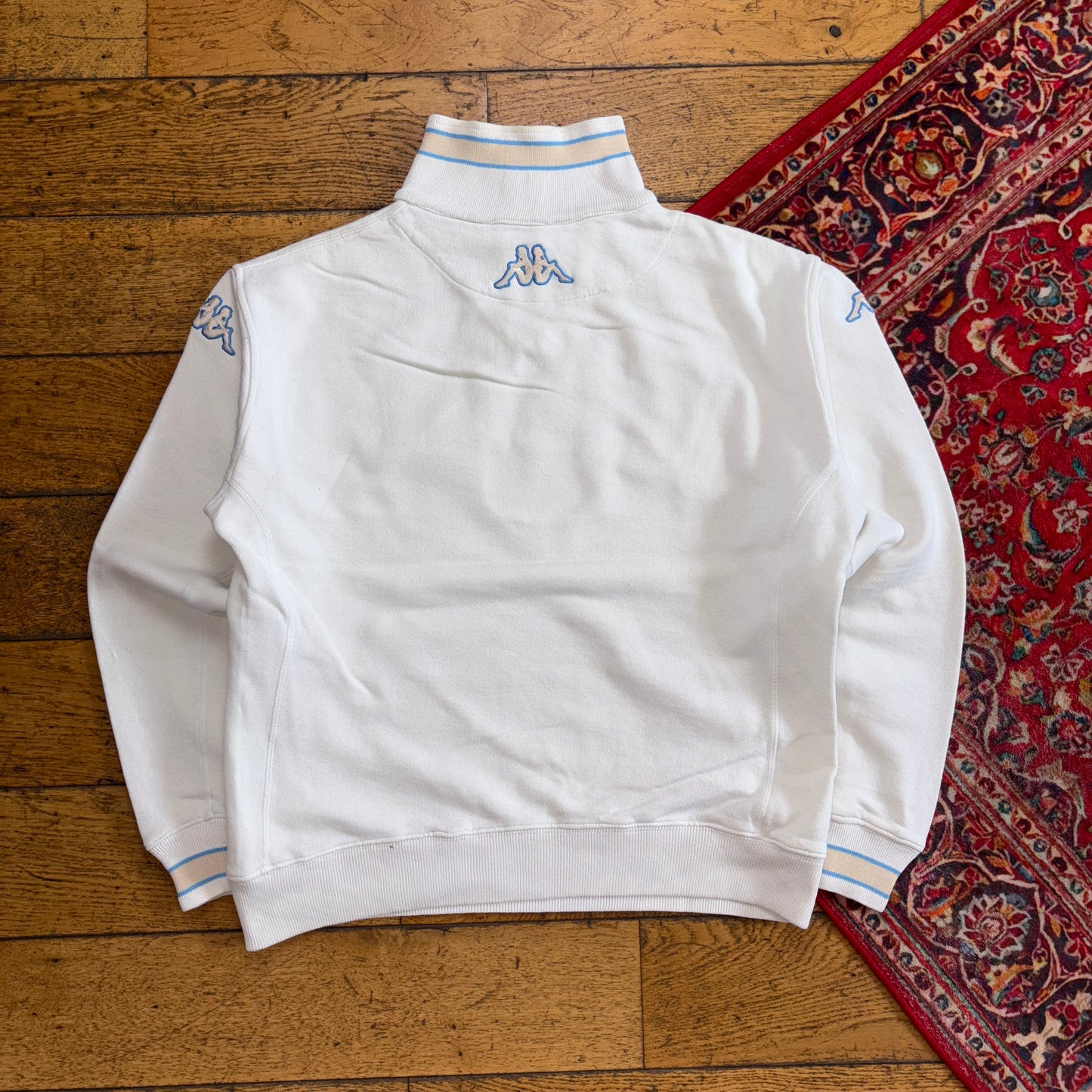 Vintage Kappa Italia Cream Zip Embroidered Sweatshirt - M