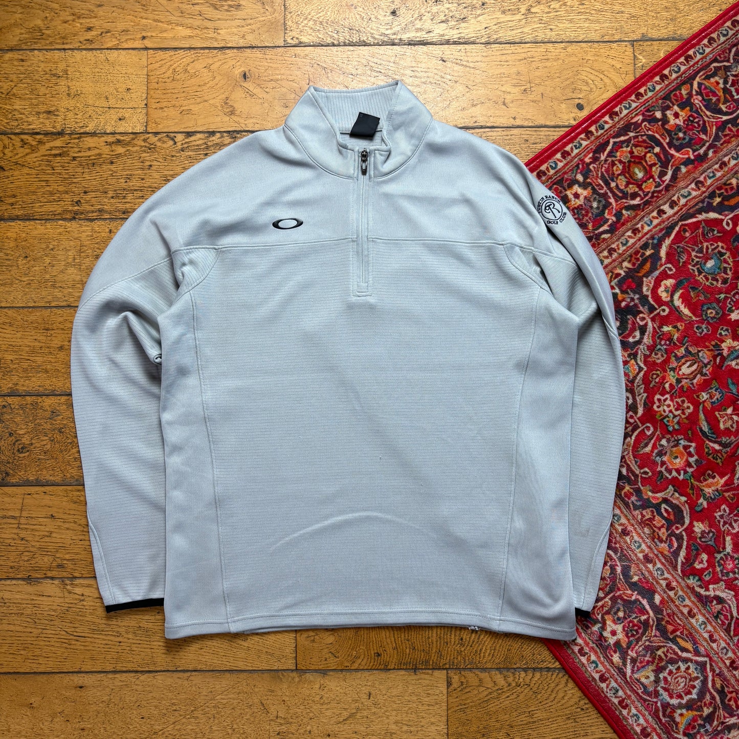 Vintage Oakley Grey Lightweight Quarter Zip Sports Top - L