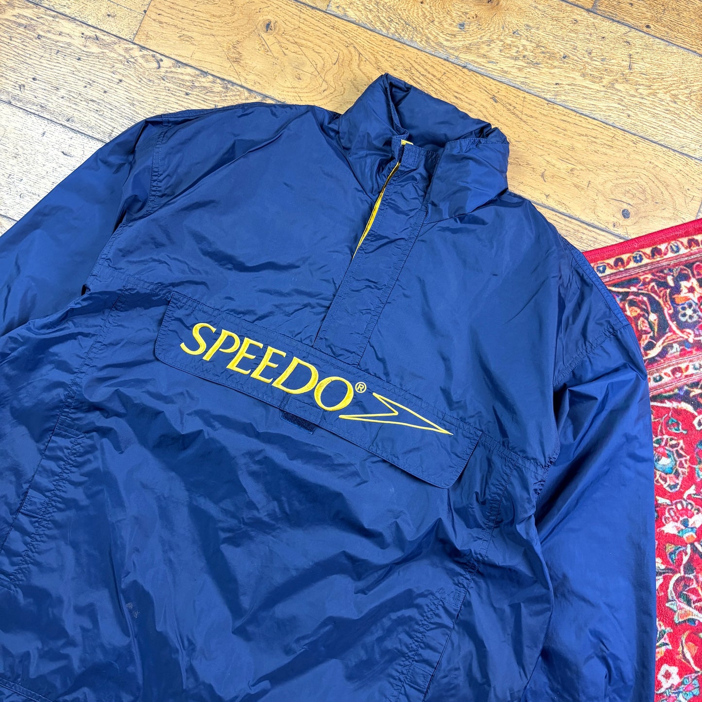 Vintage Speedo Embroidered Navy Waterproof Parka Jacket - L