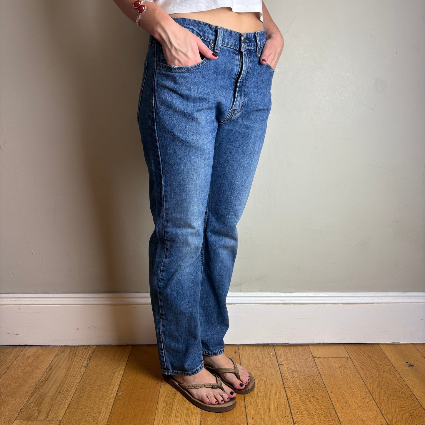 Vintage Levis 505 Straight Blue Denim Jeans - 33S