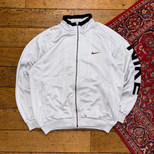 Vintage Nike 90s White Tracksuit Track Shell Windbreaker Jacket - M