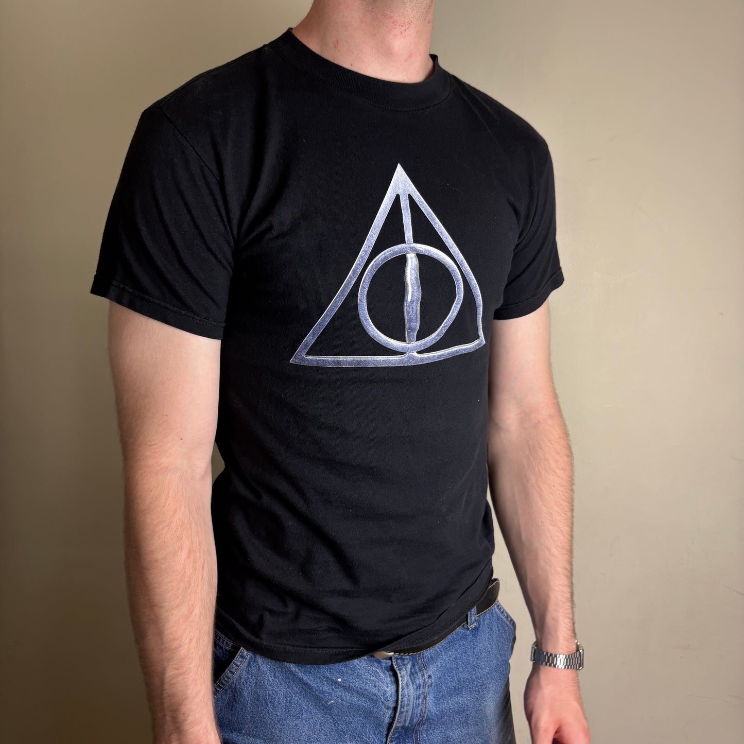 Vintage Harry Potter Deathly Hallows Black Promo Graphic T-Shirt - Womens Small