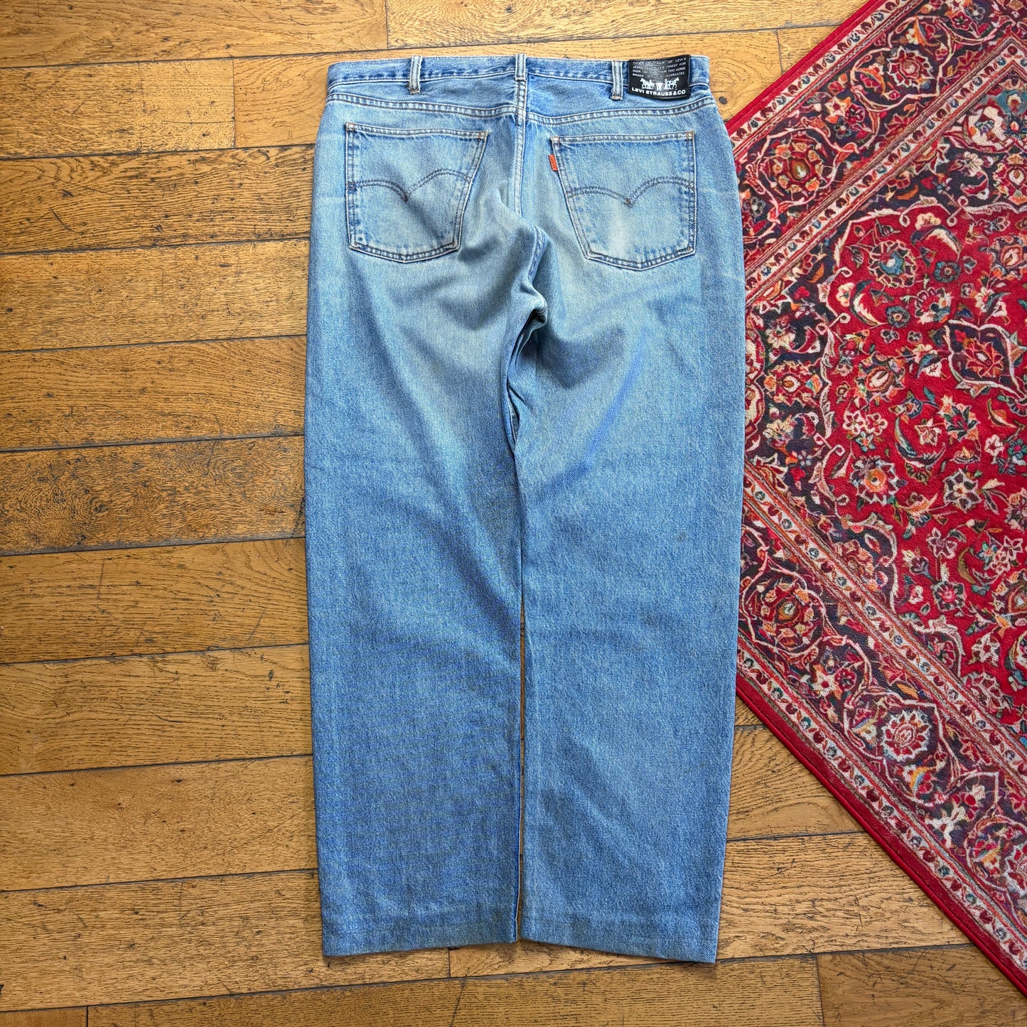 Vintage Levis 615 Orange Tab Straight Blue Denim Jeans - 38R