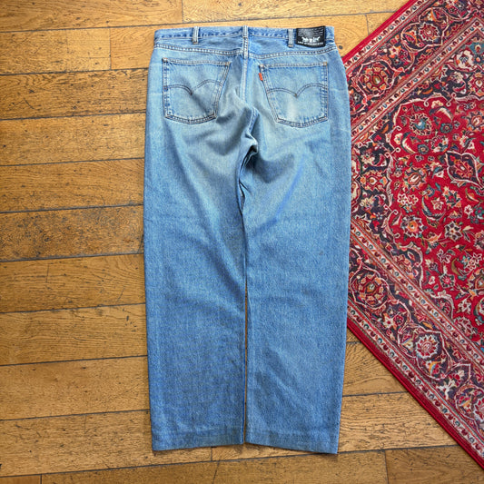 Vintage Levis 615 Orange Tab Straight Blue Denim Jeans - 38R