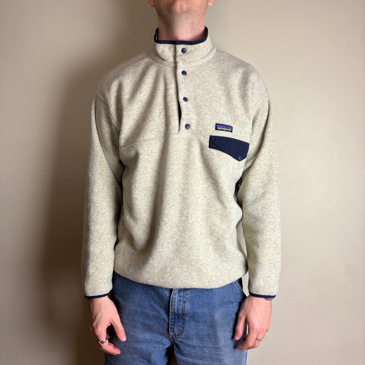 Vintage Patagonia Synchilla Cream Fleece Jumper Sweatshirt - L