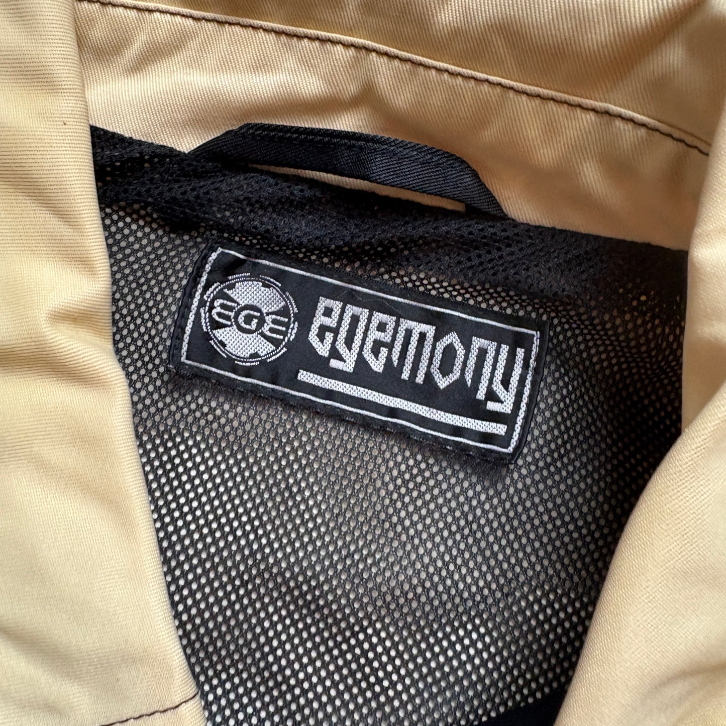 Vintage Egemony Cream Black Nylon Workwear Jacket - XL