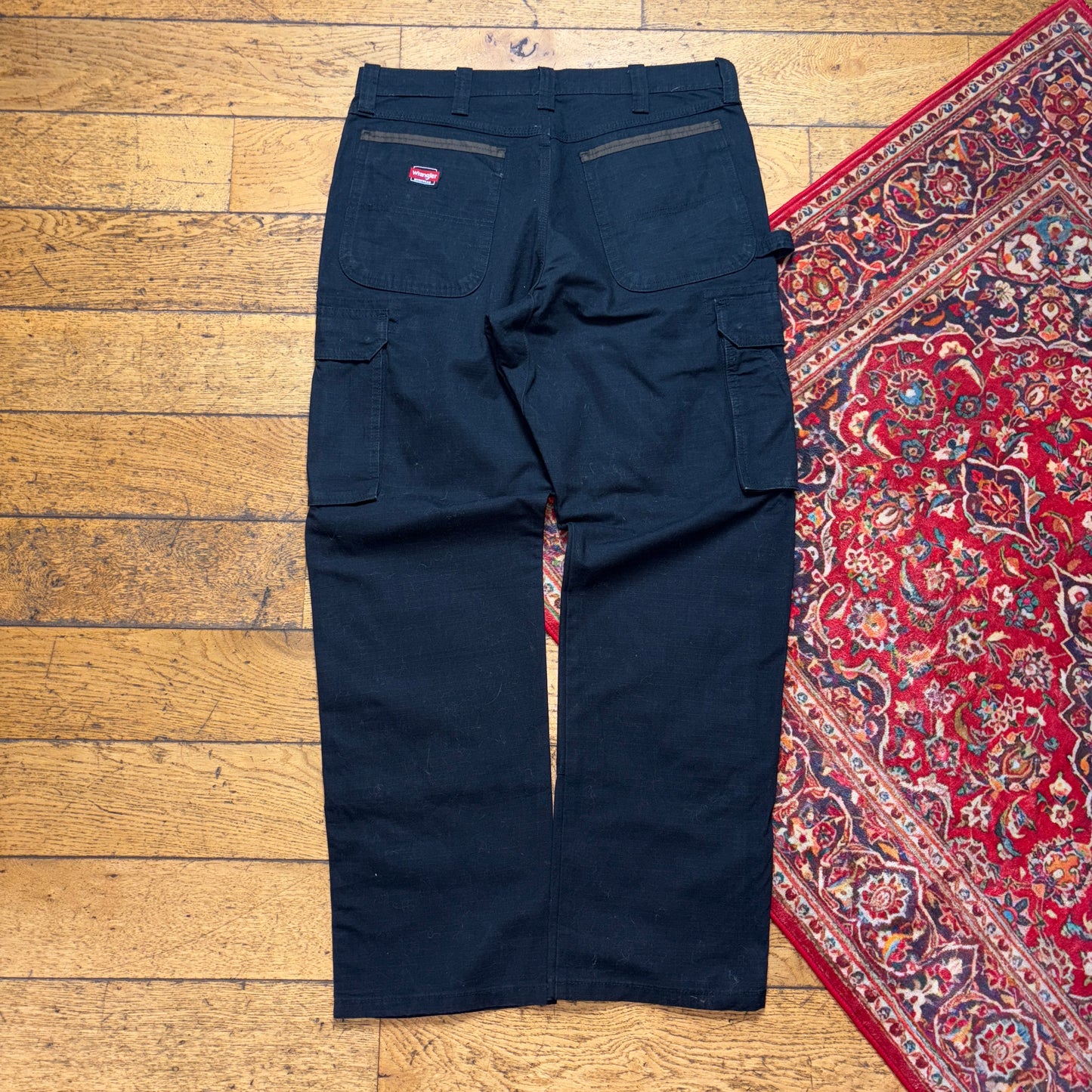 Vintage Wrangler Black Carpenter Workwear Baggy Trousers - 36R