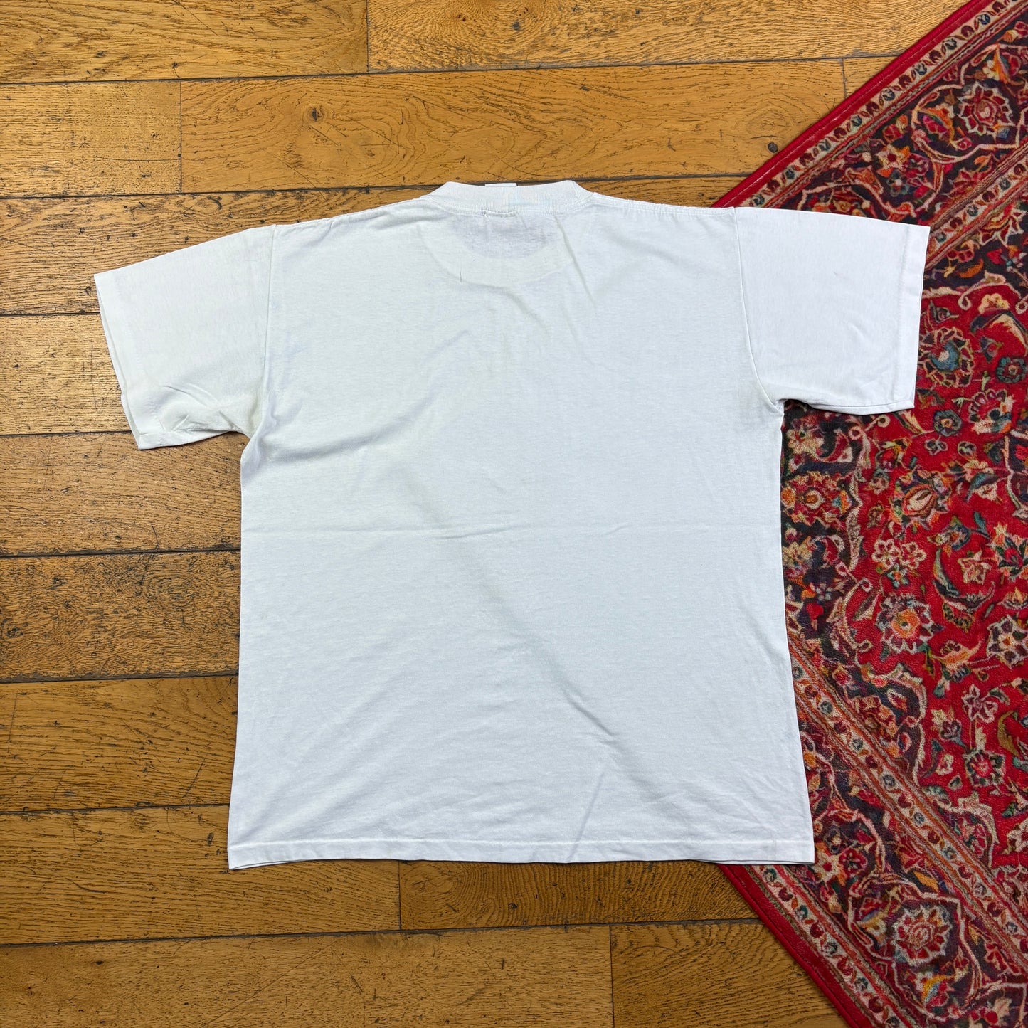 Vintage 90s Faded Funny White Single Stitch Graphic T-Shirt - M